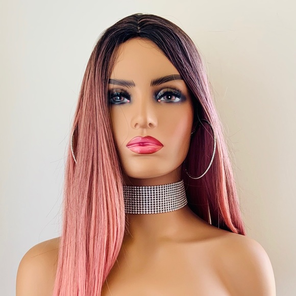 Gorgeous Effortless Style Ombre Pink Wig for Daily Wear - Picture 6 of 16